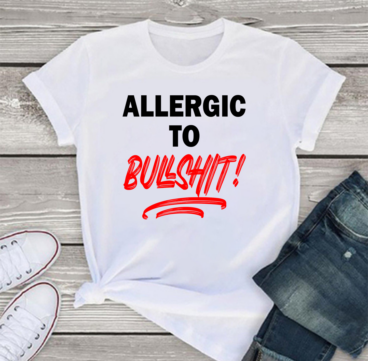 Allergic To Bullshit Funny T-Shirt