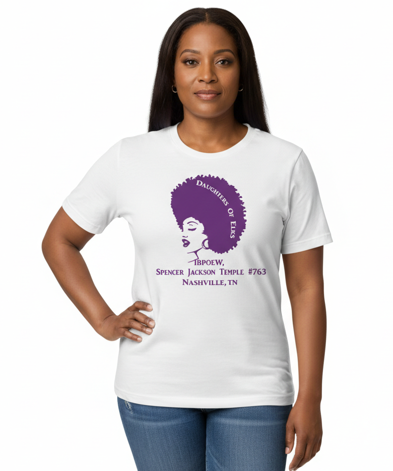 Daughters of Elks Afro T-Shirt, IBPOEW, Elks, Afro Woman Unisex T-Shirt