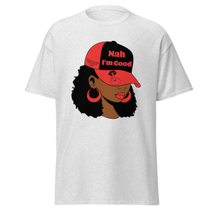 Nah I'm Good Unisex T-Shirt, Sarcasm, Funny, Graphic, African American Woman, Baseball Cap, Dad Hat