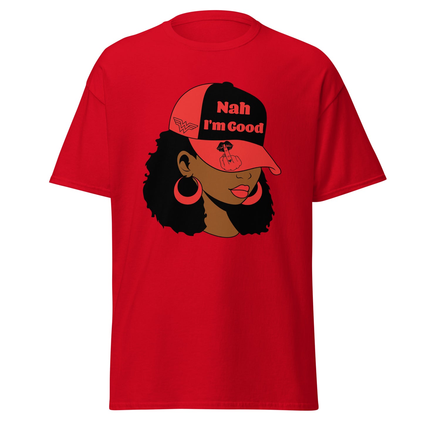 Nah I'm Good Unisex T-Shirt, Sarcasm, Funny, Graphic, African American Woman, Baseball Cap, Dad Hat
