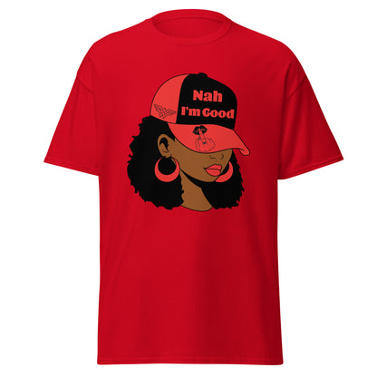 Nah I'm Good Unisex T-Shirt, Sarcasm, Funny, Graphic, African American Woman, Baseball Cap, Dad Hat